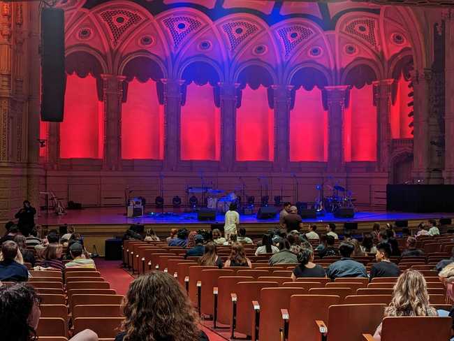 Looking at the stage of the Orpheum