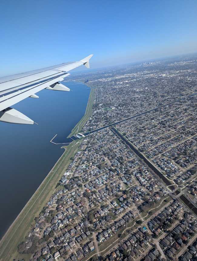 Suburban New Orleans from above.