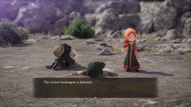 Post battle screen. Ruff and the hero are dead. Only Maribel is standing.